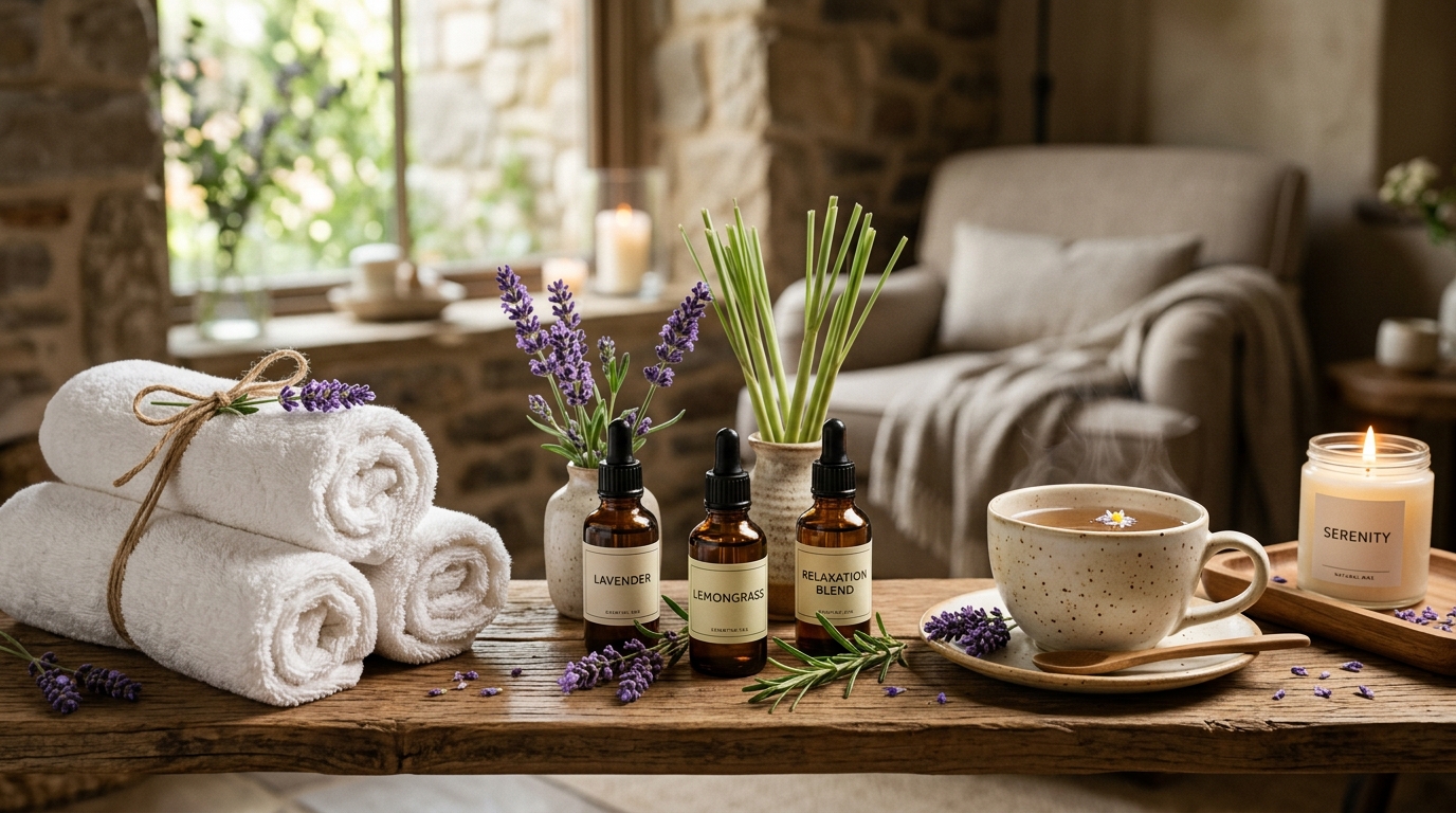 Aromatherapy Essential Oil Setup